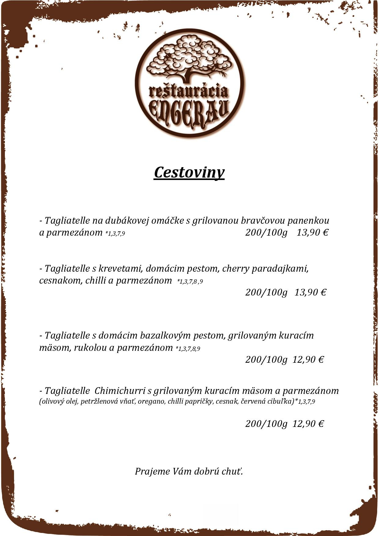 Jedálny lístok