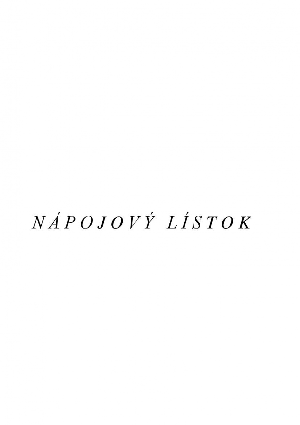 Nápojový lístok